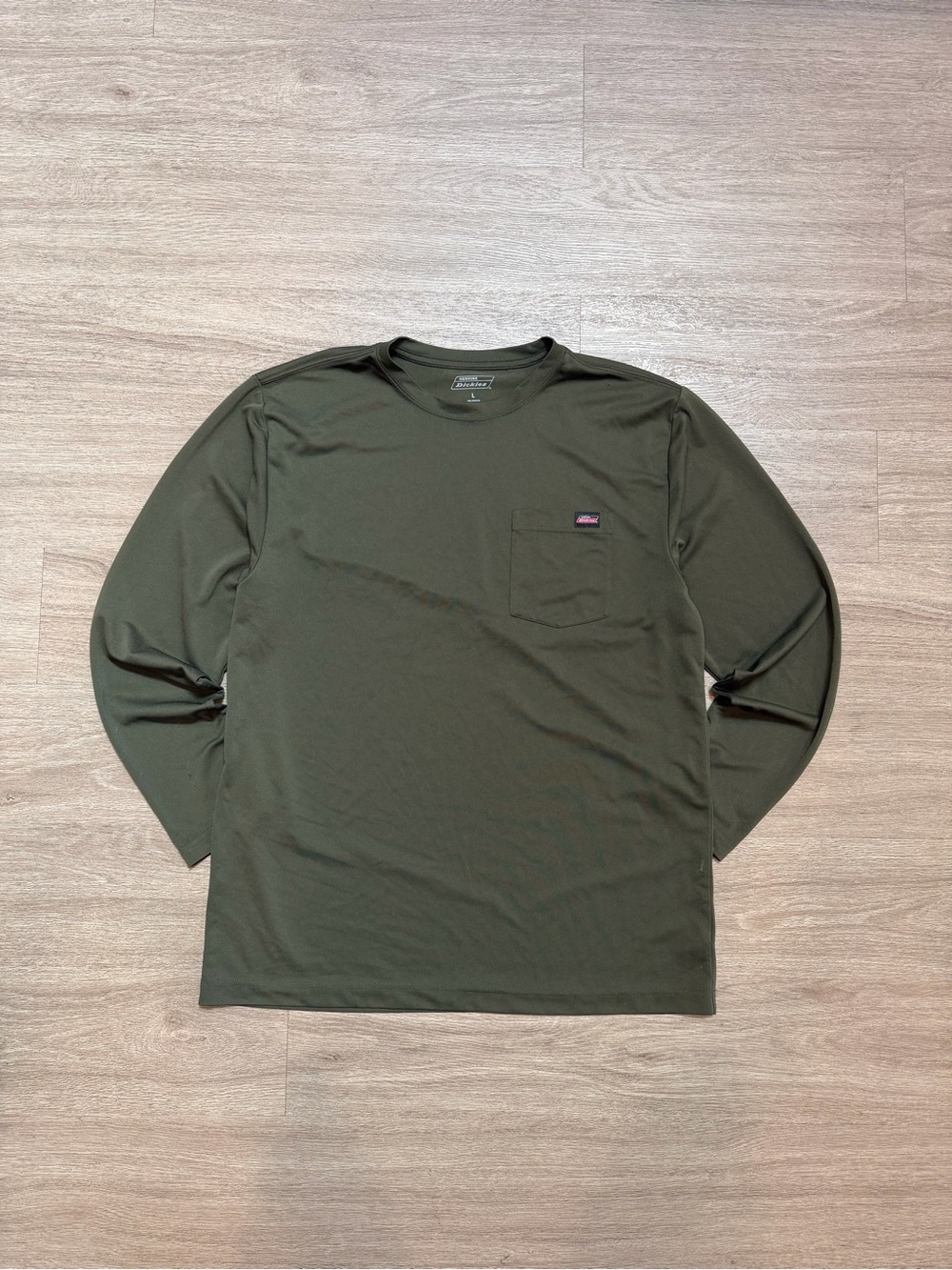 Dickies Olive Green Long-Sleeve Pocket Tee